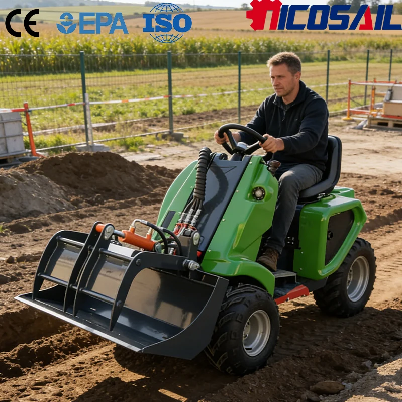 

Nicosail 3 Wheel Mini Skid Steer Loader CE Certified Compact Flexible Small Loader for European Market