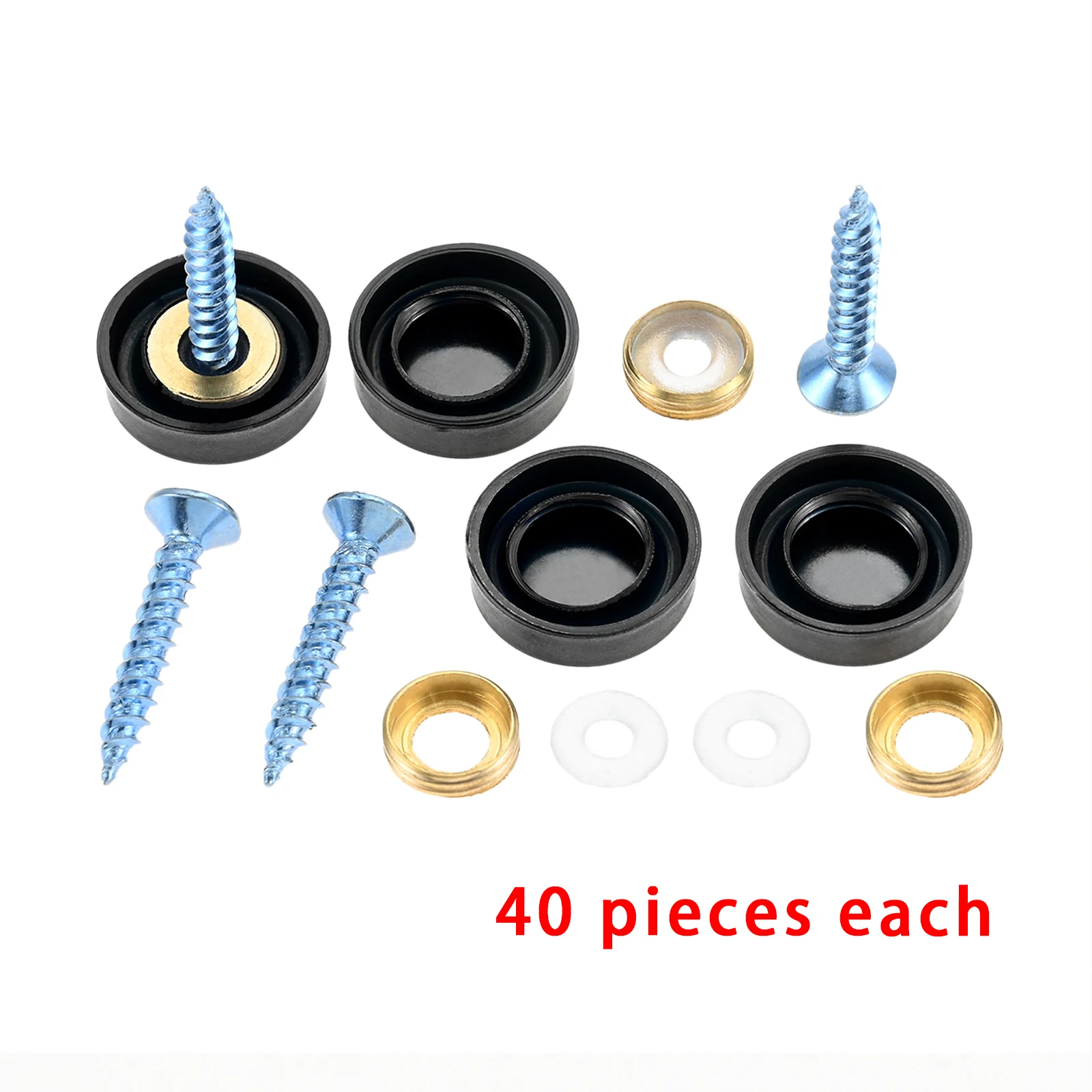 40Sets 16mm 304 Stainless Steel Thicken Mirror Nails With Decorative Caps Covers Mirror Screws Black Suitable For Indoor Outdoor