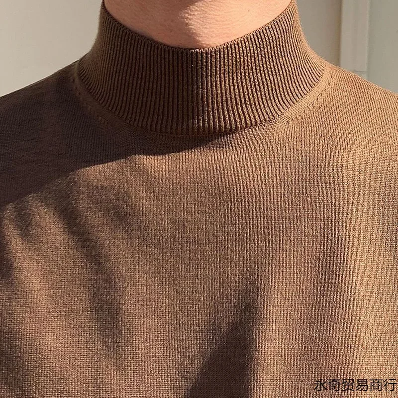 

Solid-color Half Turtleneck Bottoming Sweater Men Long Sleeve Korean Fashion Autumn and Winter Casual All-match Pullover Men