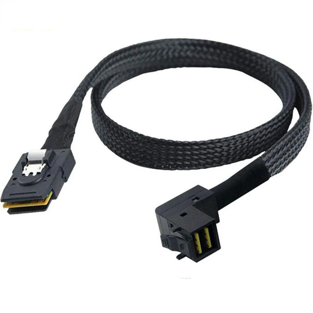 High-Speed SAS SFF-8643 90 Degree to SAS SFF-8087 Cable for Server Connection