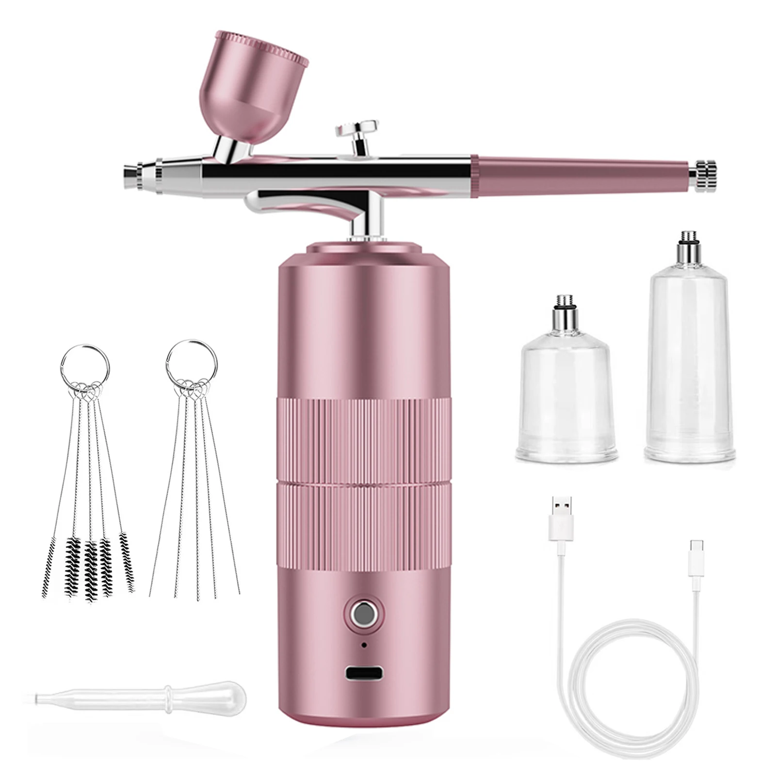Imagem -02 - Airbrush Prego com Compressor Airbrush Portátil para Nail Art Paint Bolo Pintura Artesanato