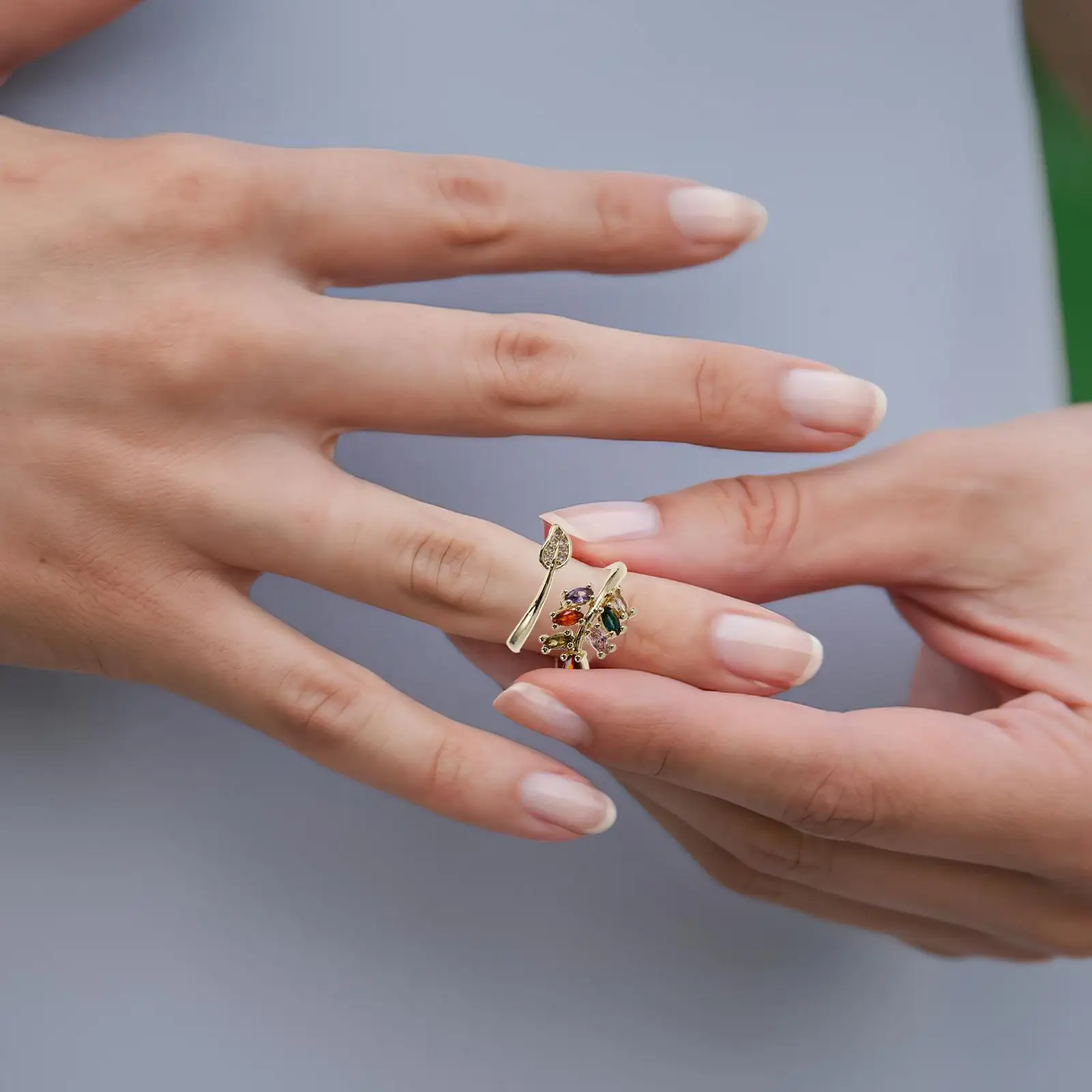 Geometric Ring Accessories Women Men Adjustable Flower Leaf Rings Minimalist Jewelry Toe Rings Matching Autumn