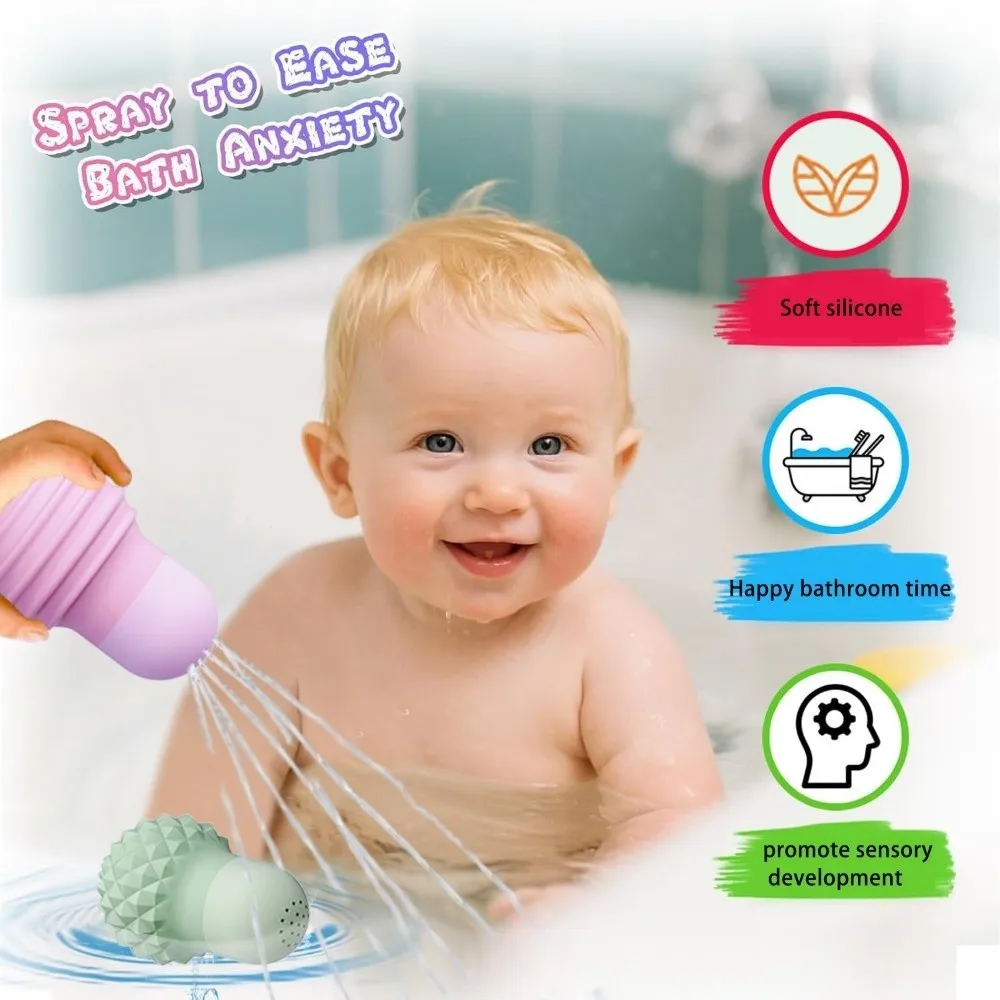 

3Pcs/Set Funny Squeezing Water Bath Silicone Soft Fidget Textured Bath Tub Pool Floating For Boys Girls