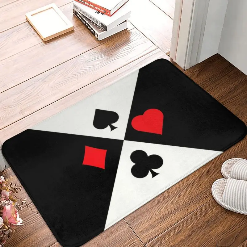 פוקר מותאם אישית ארבע חליפות רצפת דלת מטבח מחצלת מגן אנטי החלקה פנים שחקנים משחק כרטיס מקורה doormat אסלה שטיח כניסה