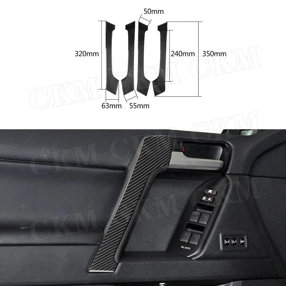 

Carbon Fiber Car Interior Door Handle Trim Cover Stickers For Toyota Land Cruiser Prado 2010-2018 Car Accessories