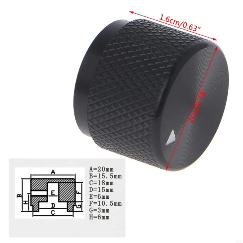 Y4UE 알루미늄 로터리 제어 전위차계 노브 20mm x 16mm 액세서리 용품