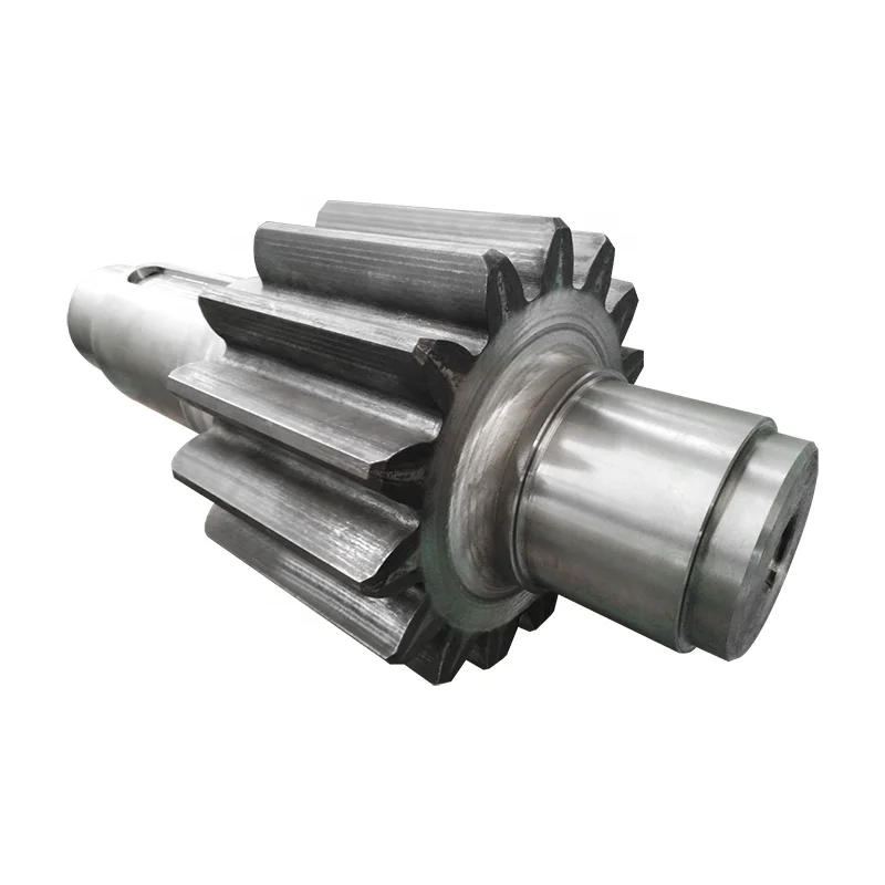 

Wangli custom pinion shaft Mining Machinery parts Large Forging Gear Shaft