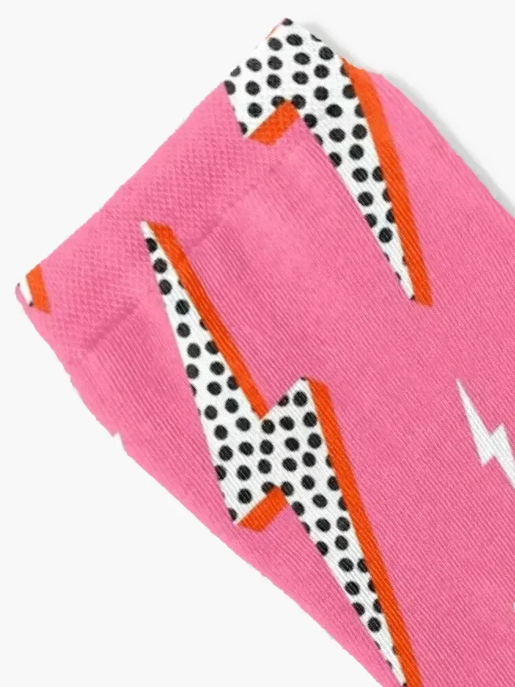 Lightning bolt thunder flash preppy pink Socks summer gift Mens Socks Women's