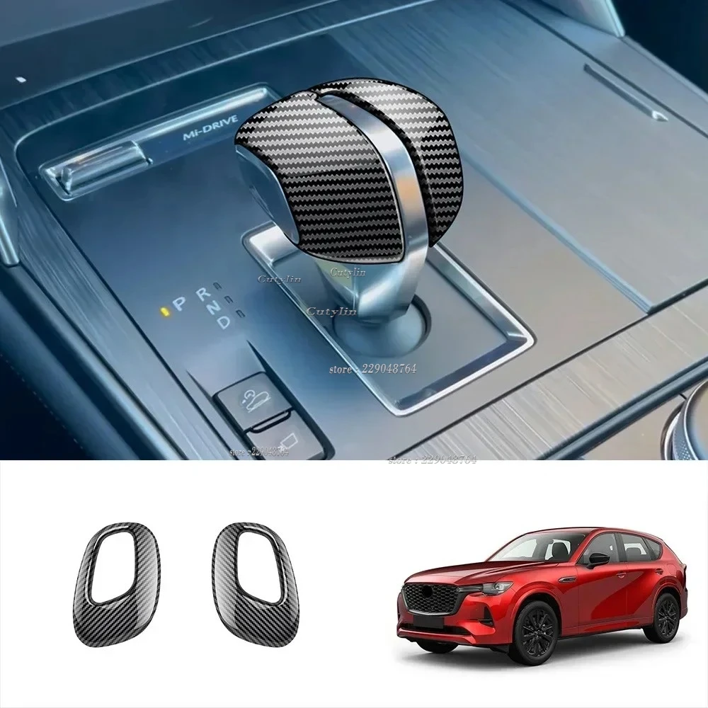 LHD RHD For Mazda CX60 CX 60 2022 2023 2024 Interior Accessories Carbon Fiber Air Condition Cover Trim Rearview mirror cover