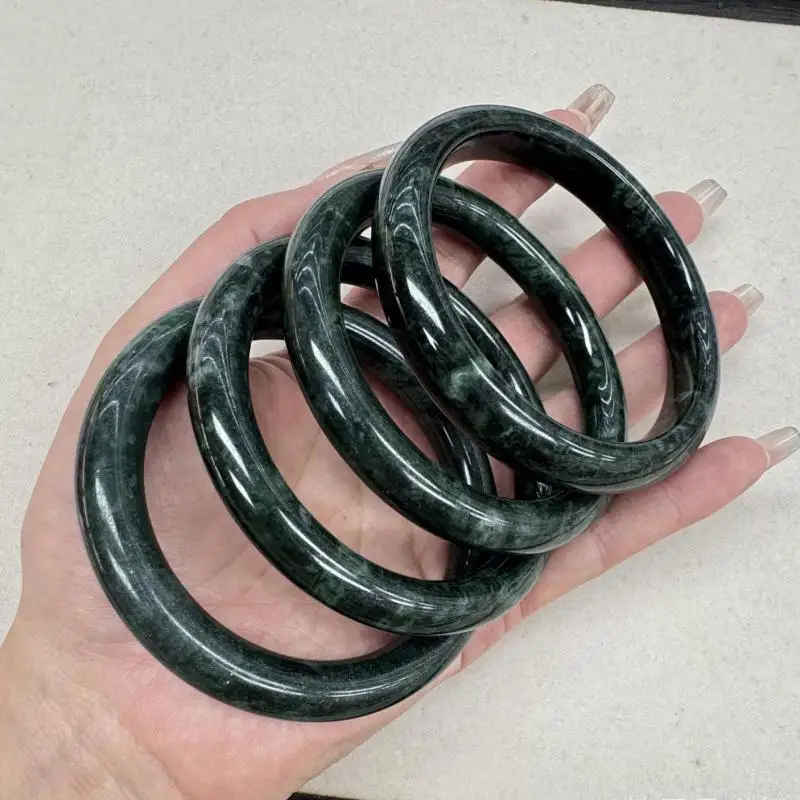 

Натуральный нефритовый браслет, женский целебный драгоценный камень, ювелирные изделия, натуральная китайская тибетская медицина, браслет из камня короля, круглые браслеты