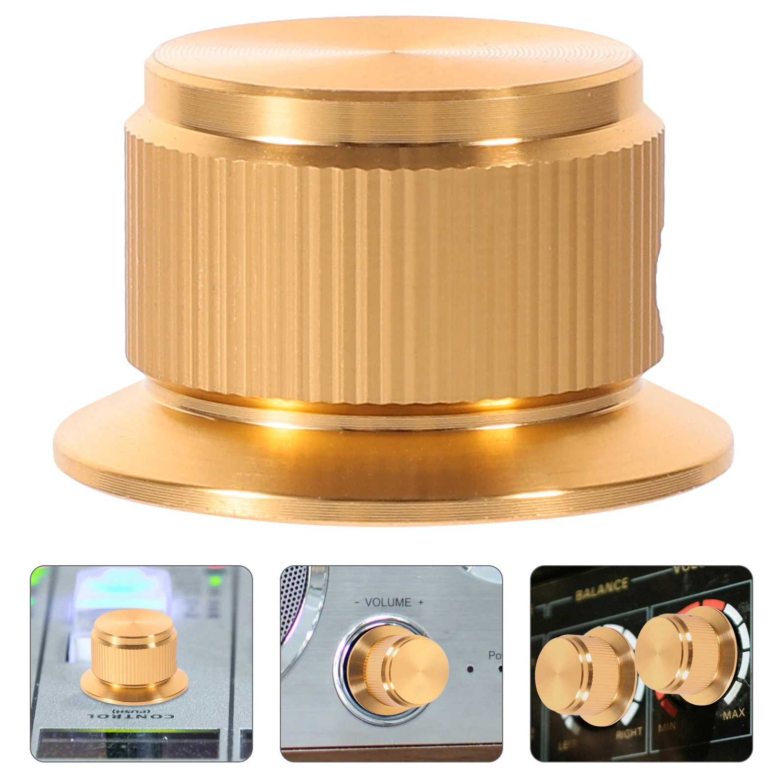 

24x14mm Aluminum Cap Amplifier Volume Knob 6mm Hole Audio Volume Control Switch Amplifier Speaker Accessories Golden