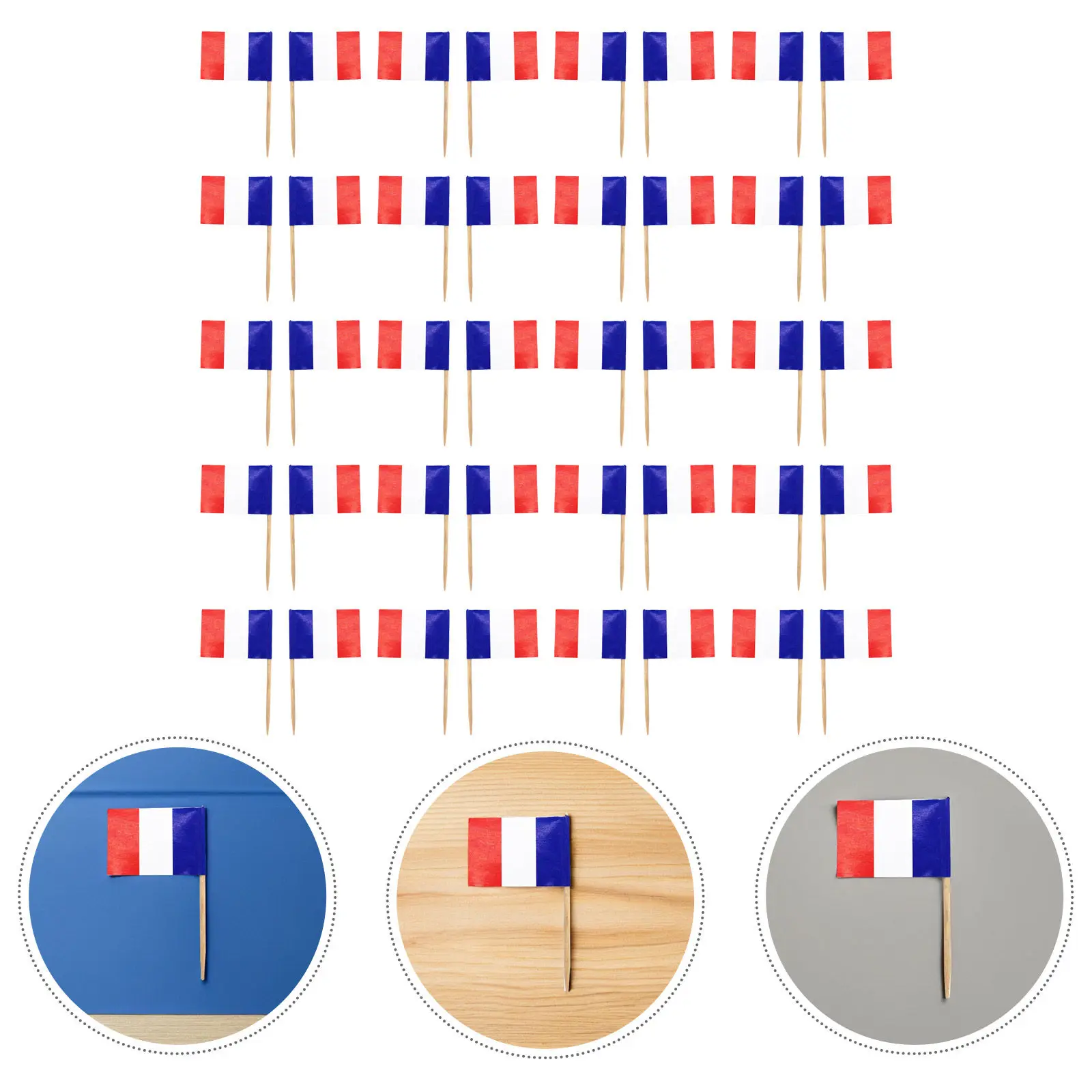 200 Piezas de Palillos Decorativos con Forma de Bandera para Frutas, Palillos de Madera Premium para Cócteles, Decoración para Fiestas Hawaianas en la Playa, Postres, Aperitivos y Bebidas