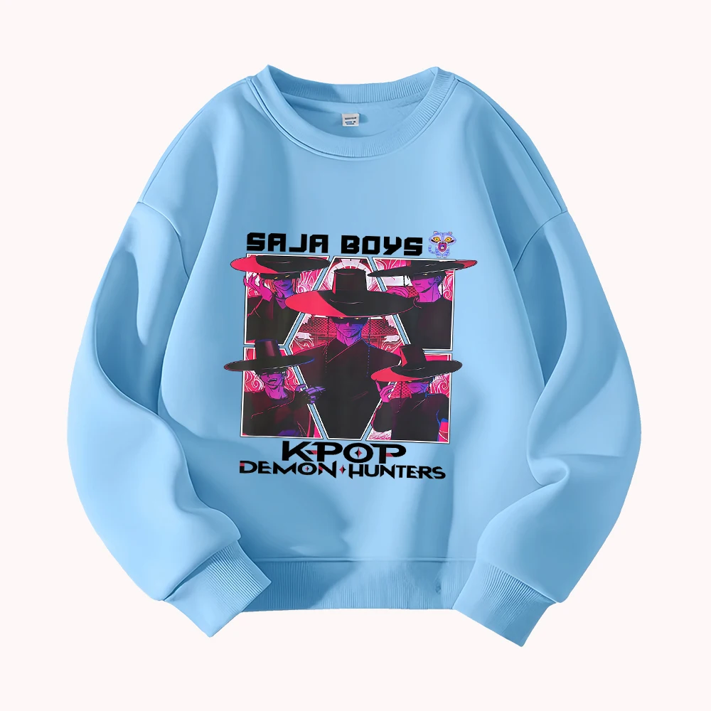 

SAJA BOYS KPOP Demon Hunters Graphic Print Round Neck Casual Sweatshirt for Men Women Streetwear Fashion