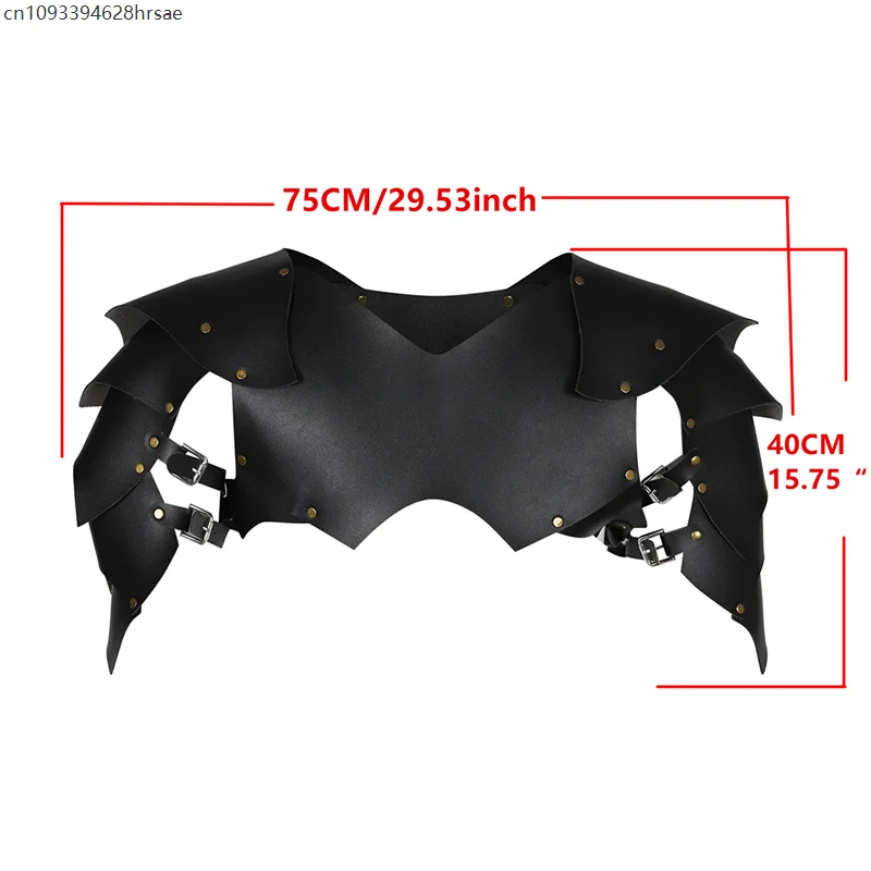 男性中世バイキング海賊ショルダー鎧胸ハーネス Pu レザーグラディエーターバイキング騎士カバーケープ LARP アニメコスプレ衣装