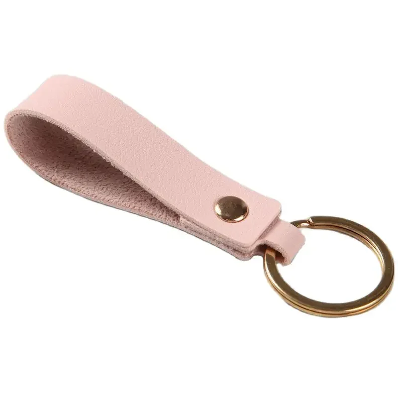 Luxury Keychain Unisex PU Leather Keychain Business Gift Leather Car Keychain Lanyard  Car Interior Accessories