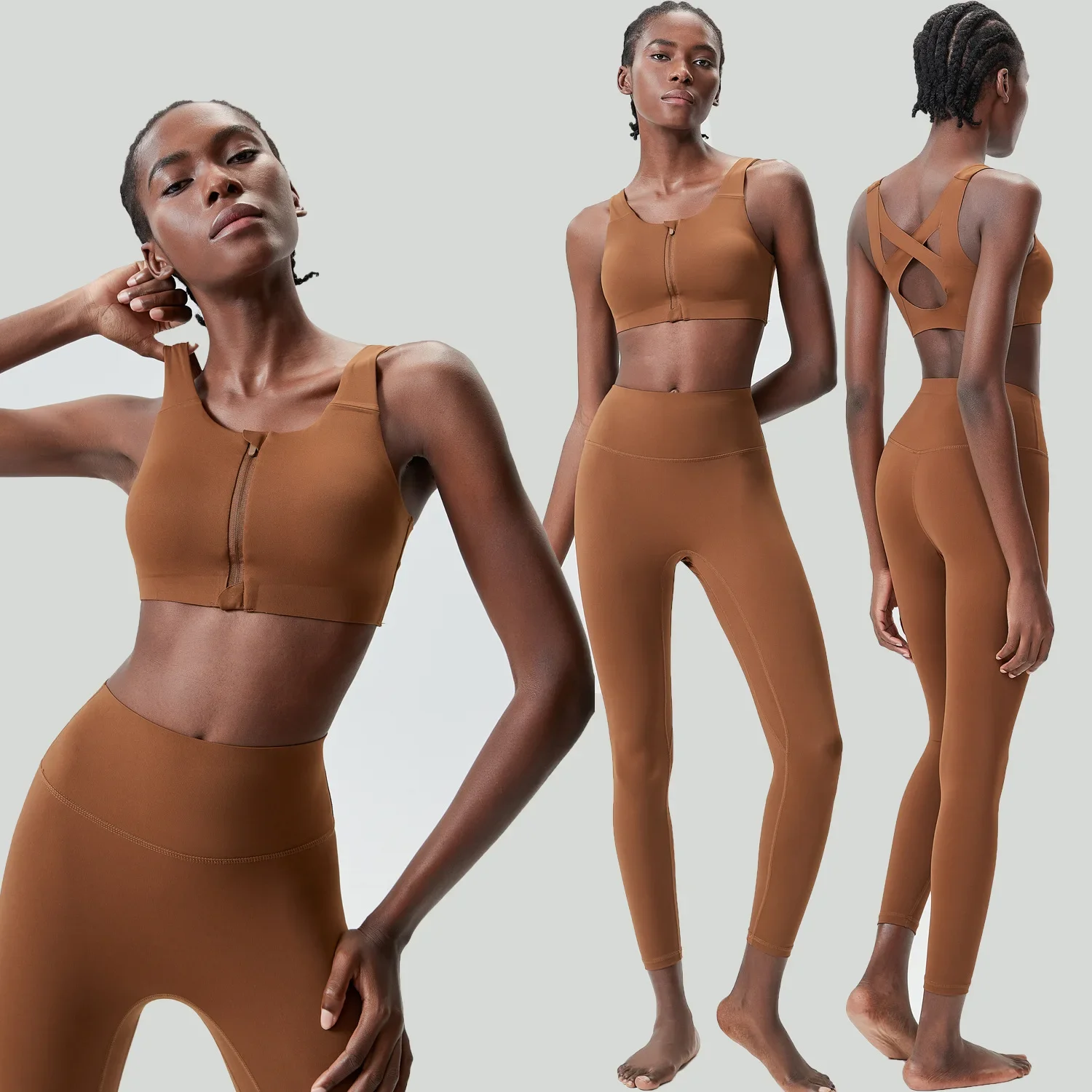 Женский комплект из двух предметов для фитнеса и йоги, однотонный ударопрочный спортивный костюм, эластичная спортивная одежда для бега, женская одежда для тренировок