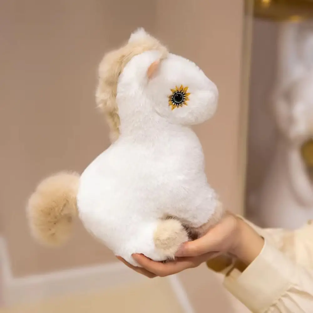 ตุ๊กตาจำลอง ตุ๊กตาจำลองรูปม้าตัวเล็กนั่ง ตุ๊กตาม้าขนฟูขนาดใหญ่ ของเล่นม้าขนฟู ทำจากใยฝ้าย PP ตุ๊กตาม้าการ์ตูนน่ารัก ของขวัญวันอีสเตอร์