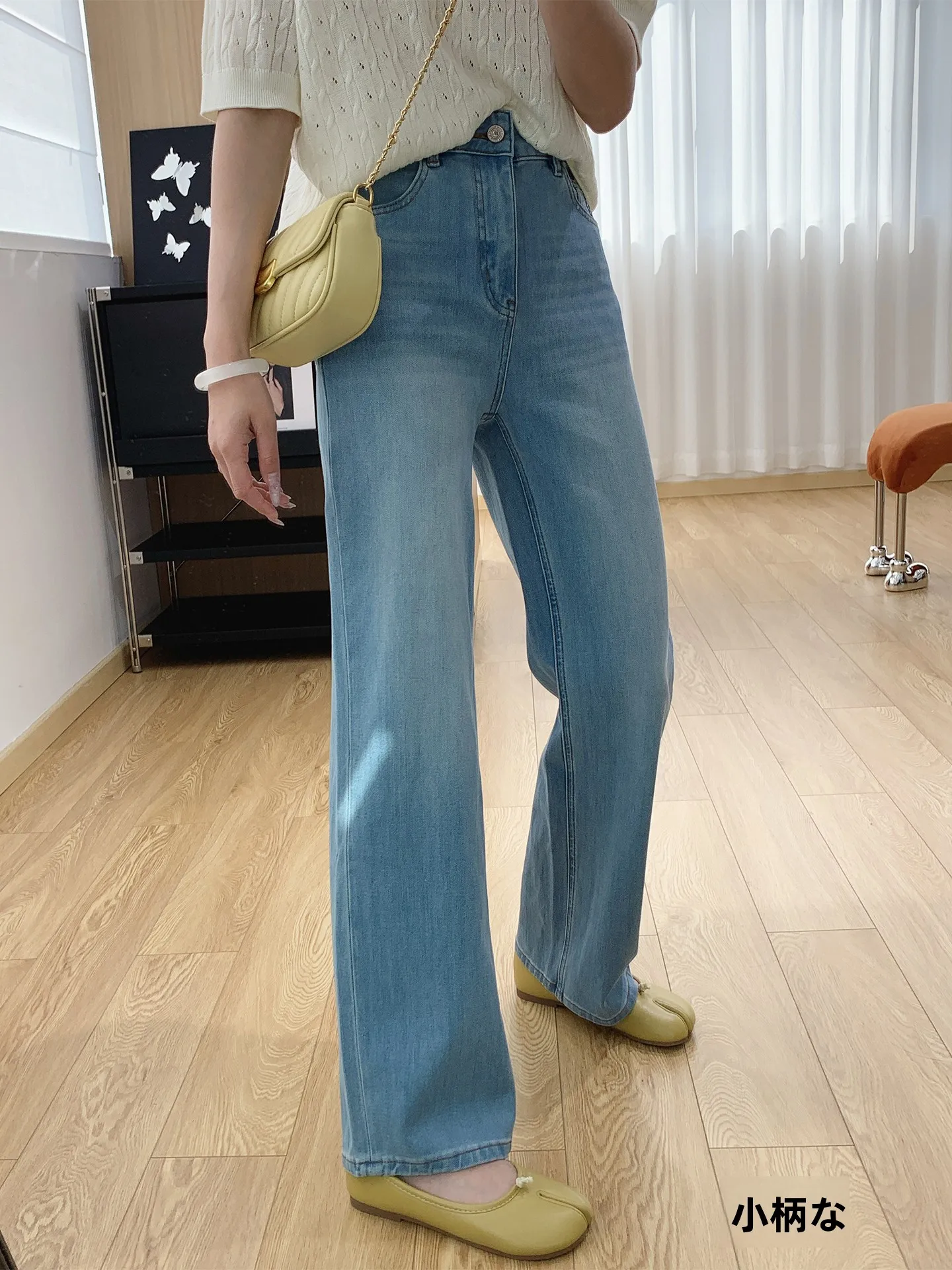 

Slim Straight Jeans High Waist Wide Leg Pants Women's Loose Fit Spring Summer Cotton Stretchy Soft Fabric Ladies Jeans