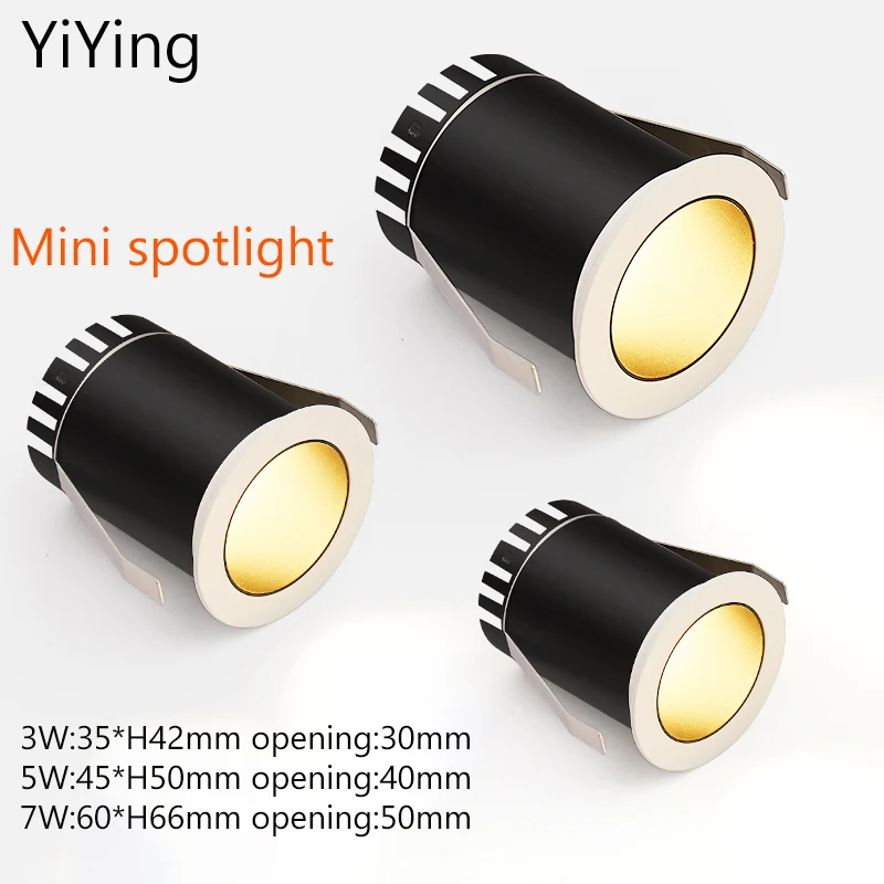 YiYing Mini Led Spotlights Built-in Spot Light 3W Ceiling Lamp Recessed Foco 110V 220V For Display Wine Cabinet Jewelry Counter