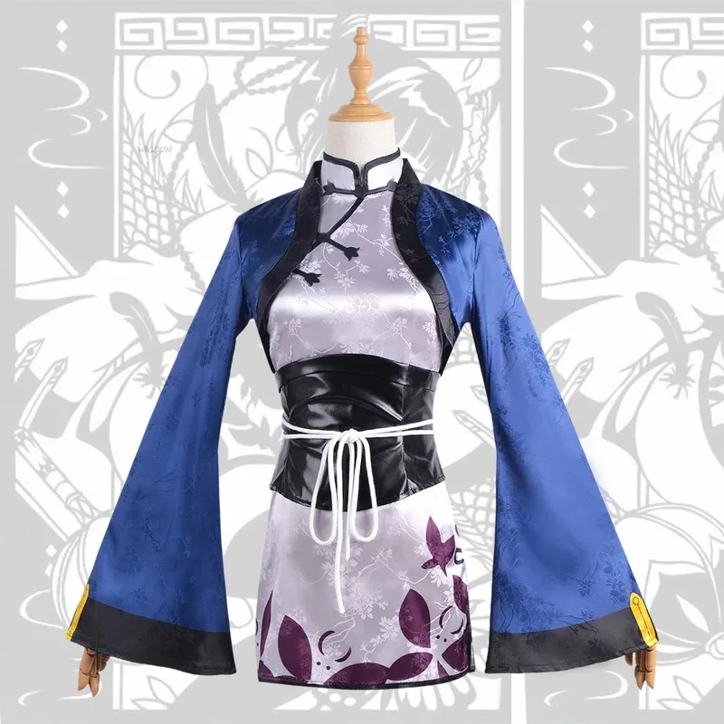 

2025 11 Anime Black Butler Costume Clothes Ran Mao Wig Cosplay Chinese Style Cheongsam Women Halloween Costumes