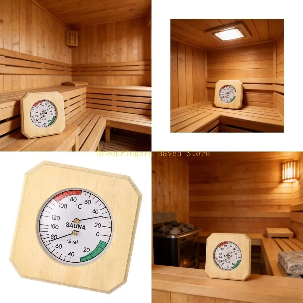 

F68D Профессиональные деревянные термометры-гигрометры с четкой читаемостью, датчики температуры влажности древесины для саун