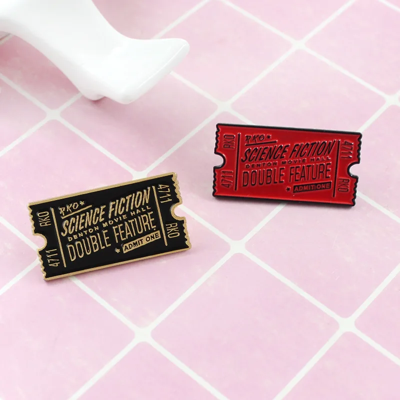 Cartoon Travel Airline Tickets Brooches Love Tag Notes Enamel Pins Movie Tickets Badge Shirt Backpack Hat Lapel Pin Jewelry Gift