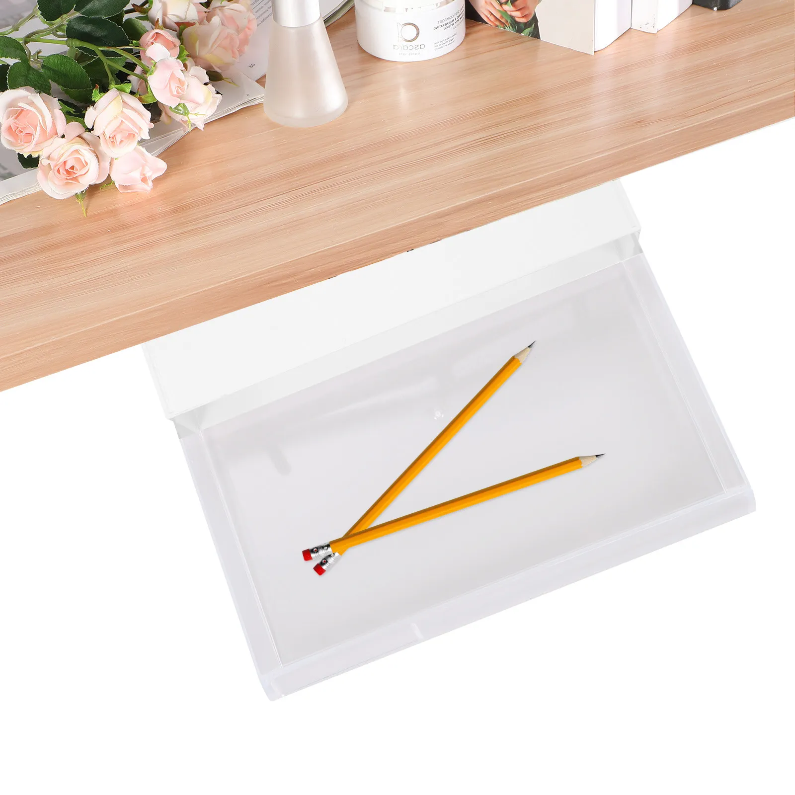 Under Desk Storage Organizer Box Multi-Functional Hidden Drawer for Desk Desktop Stationery Tools Cosmetics Home Office