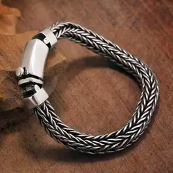 The New National Tide Hand-woven Bracelet Retro Domineering Thick Men's Personality Keel Fashion Bracelets Accessories