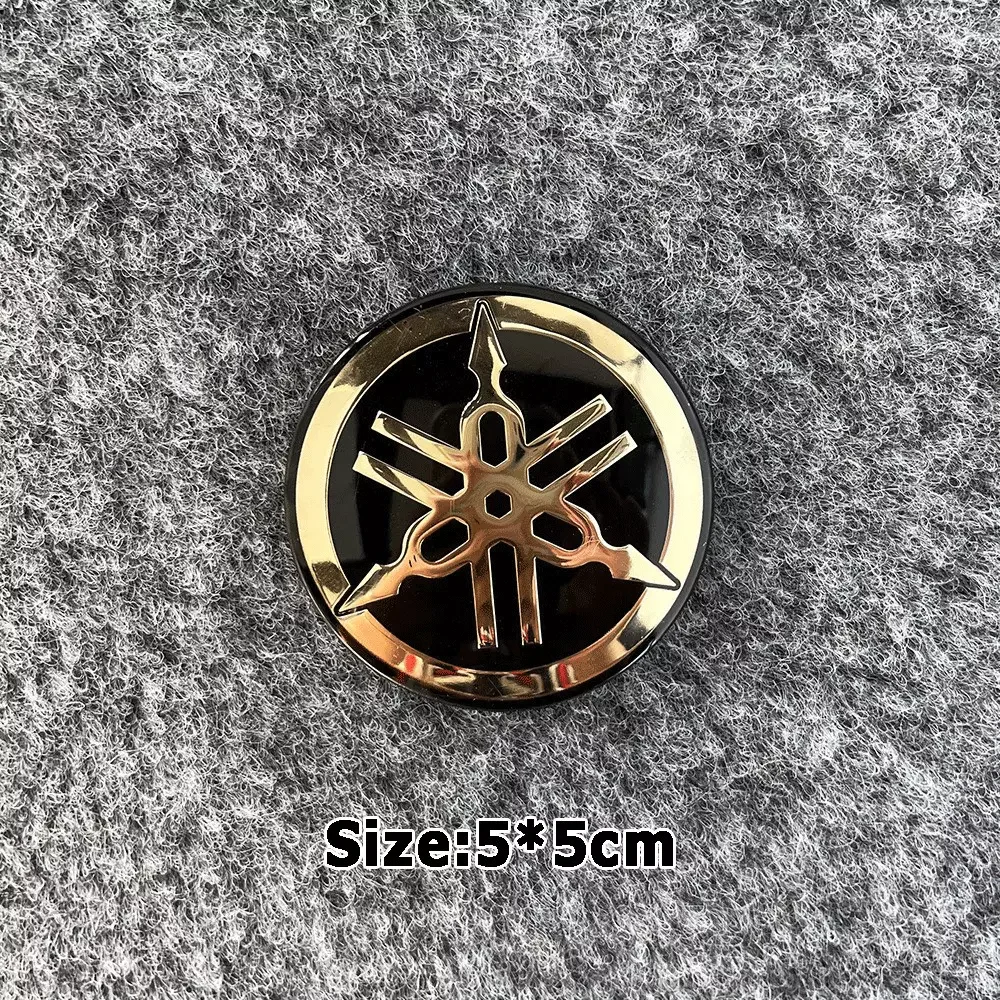 5 cm 3D ABS aluminium motorfiets embleemsticker, ronde logo-sticker, voor de meeste motorfiets doe-het-zelf decoratieonderdelen