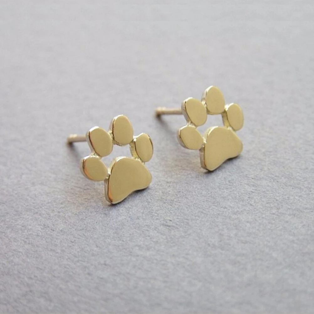 

Paw Shape Animal Paw Dog Footprint Earrings Jewelry Brass Studs Trendy Cute Lightweight Durable Colorful Women'S Fashion Party
