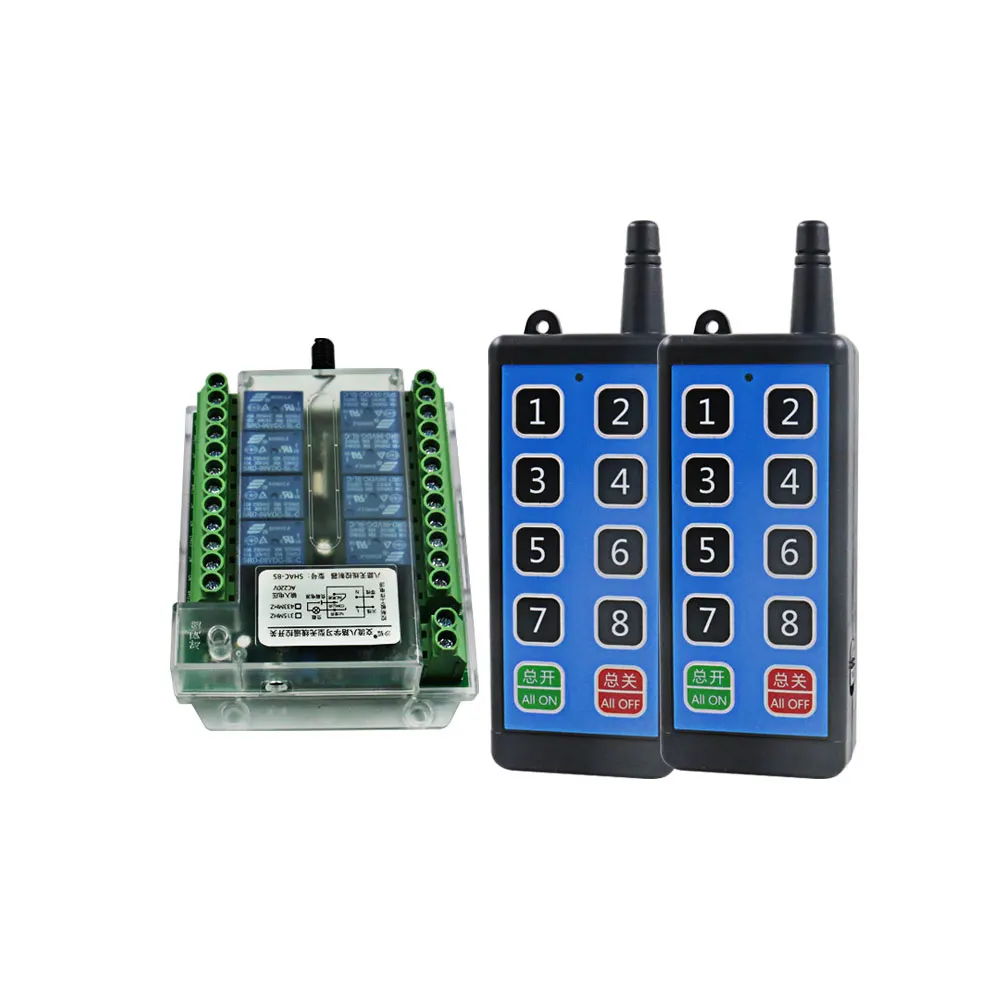 8 channel wireless rf remote control switch 12v /24v/36v/220VRemote Cont wireless remote motor control switch