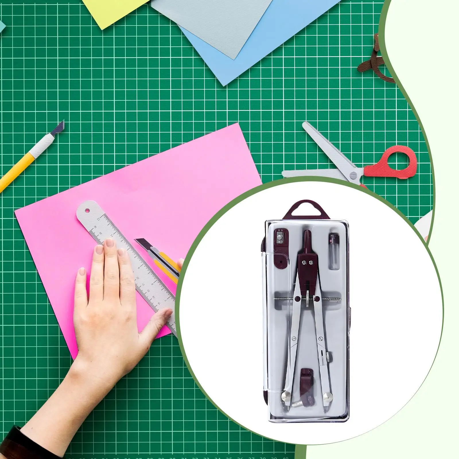 4 Pieces Geometry Set Circle Drawing Tool for School Architecture Students