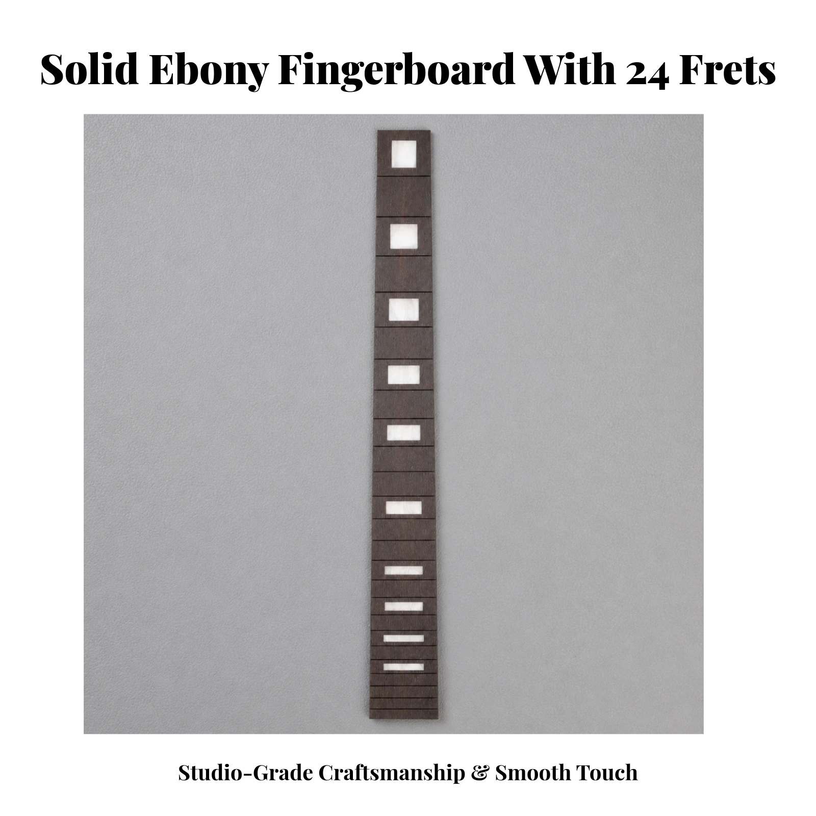 Fingerboard with Fret Slots Ebony Fingerboard Fretboard Blank Narrow Guitar Part Secure for Instrument Building