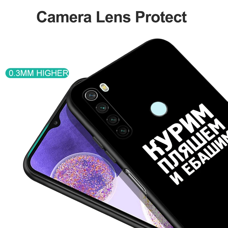 For xiaomi Redmi Note 8T Case For xiaomi Redmi Note 8 2021 Case Redmi NOTE 8 Cover T black tpu case love russian flag words