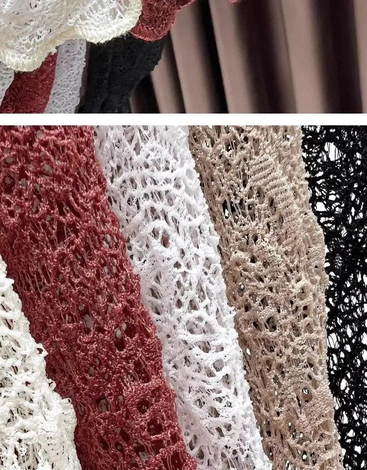 Damen-Oberteil mit Rundhalsausschnitt und Spitze, neues Herbst-/Winter-Modell, durchsichtiges Netzstoff-Langarmshirt, figurbetontes, elegantes und modisches Oberteil für den Innenbereich. – Detail 14