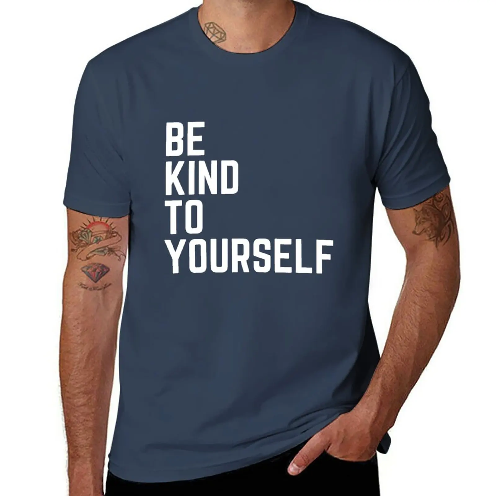 

New be kind to yourself T-Shirt t-shirts man summer tops anime black t shirts for men