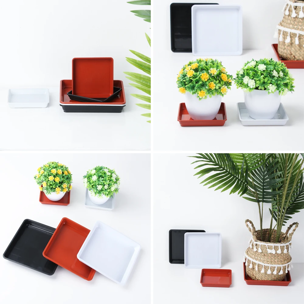 1Pcs Plant Saucer 4/6/7/8/10 inch Drip Trays Plastic Tray Saucers Indoor Outdoor Flower Pot Square