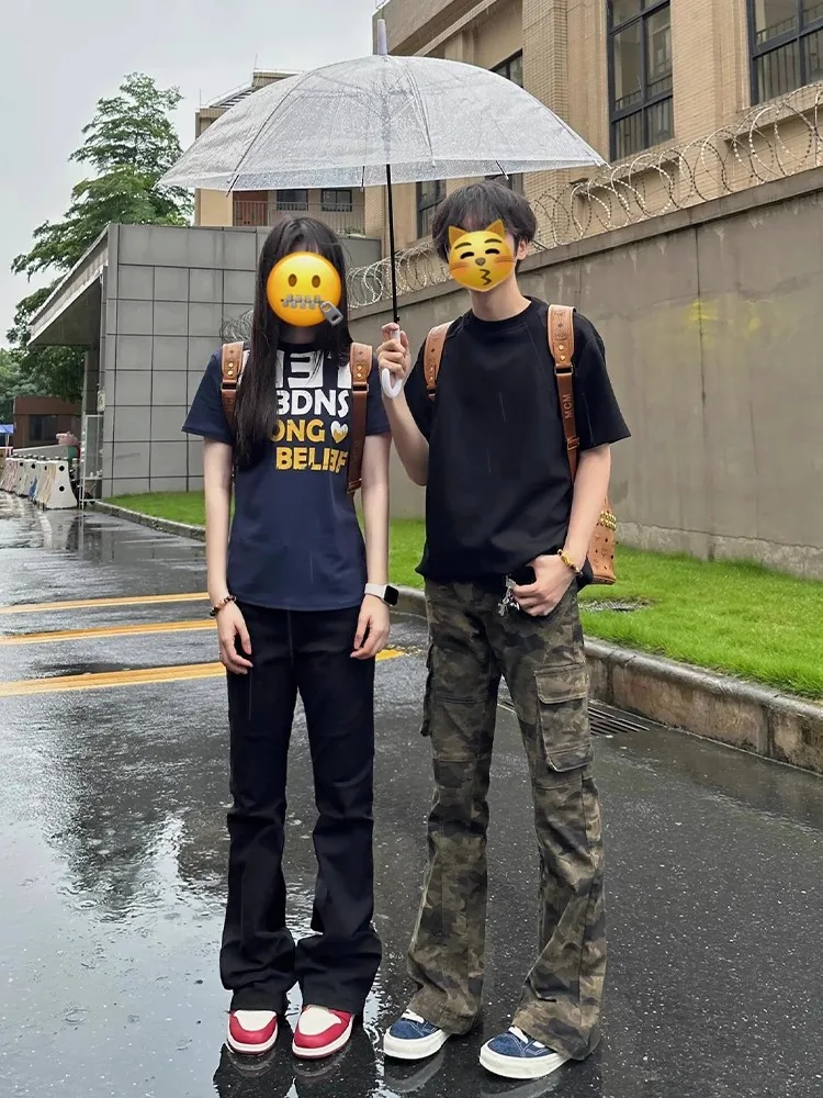 

Американские камуфляжные рабочие брюки в стиле ретро, мужские летние тонкие джинсы High Street Vibe Cleanfit, длинные брюки, молодежные модные износостойкие