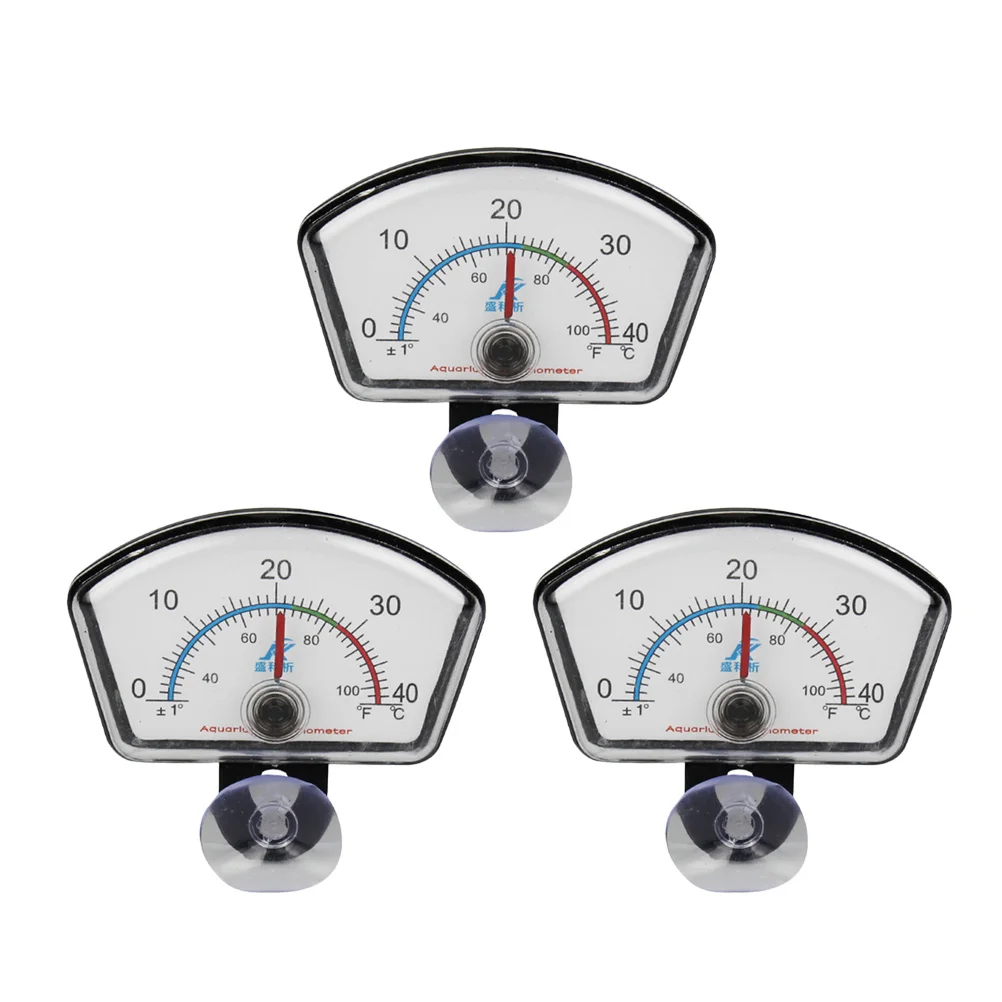 

3Pcs Fish Tank Thermometers Premium Plastic Waterproof Aquarium Pointer Measuring Tool Clear Number Temperature Gauge