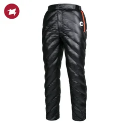 AEGISMAX Unisex 95% White Goose Down Pants Outdoor Camping Pants Waterproof Warm Goose Down Trousers 800FP