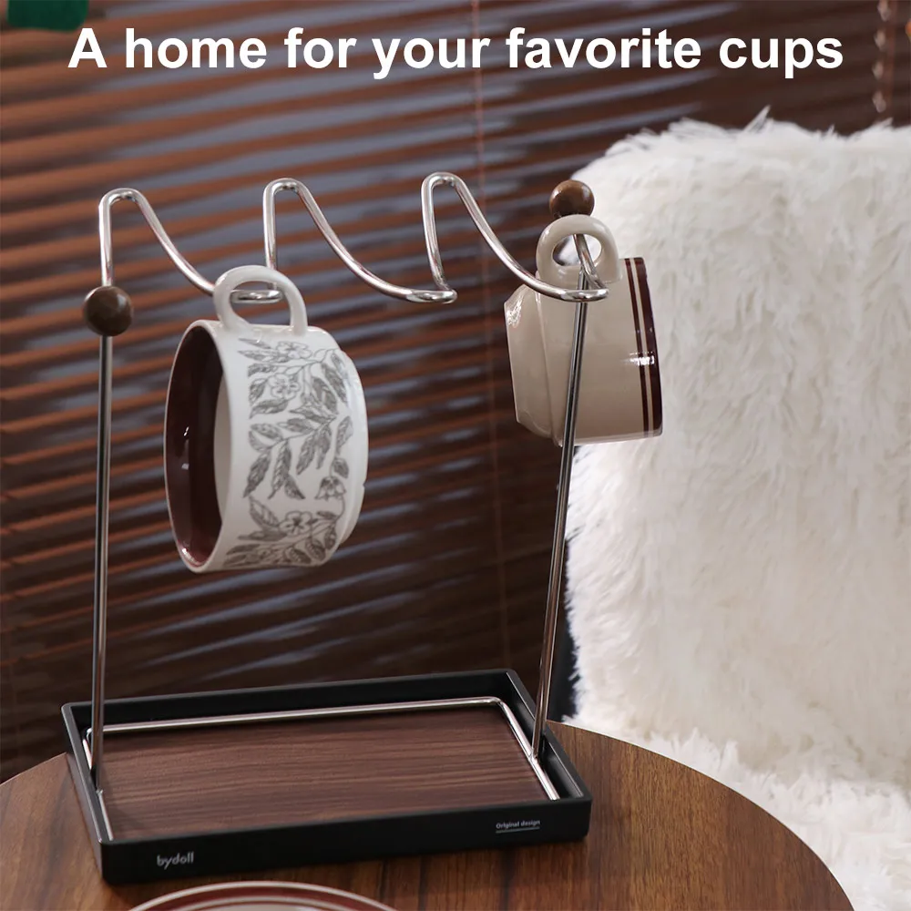 Stable Vintage Coffee Cup Rack Detachable Elegant Goblet Storage Holder Cup Hanging Dry Quickly Jewelry Display Shelf Countertop