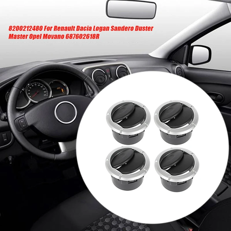 4Pcs Air Conditioning Vent Grille Cover 8200212480 For Renault Duster Master Dacia Logan Sandero Opel 8200464605