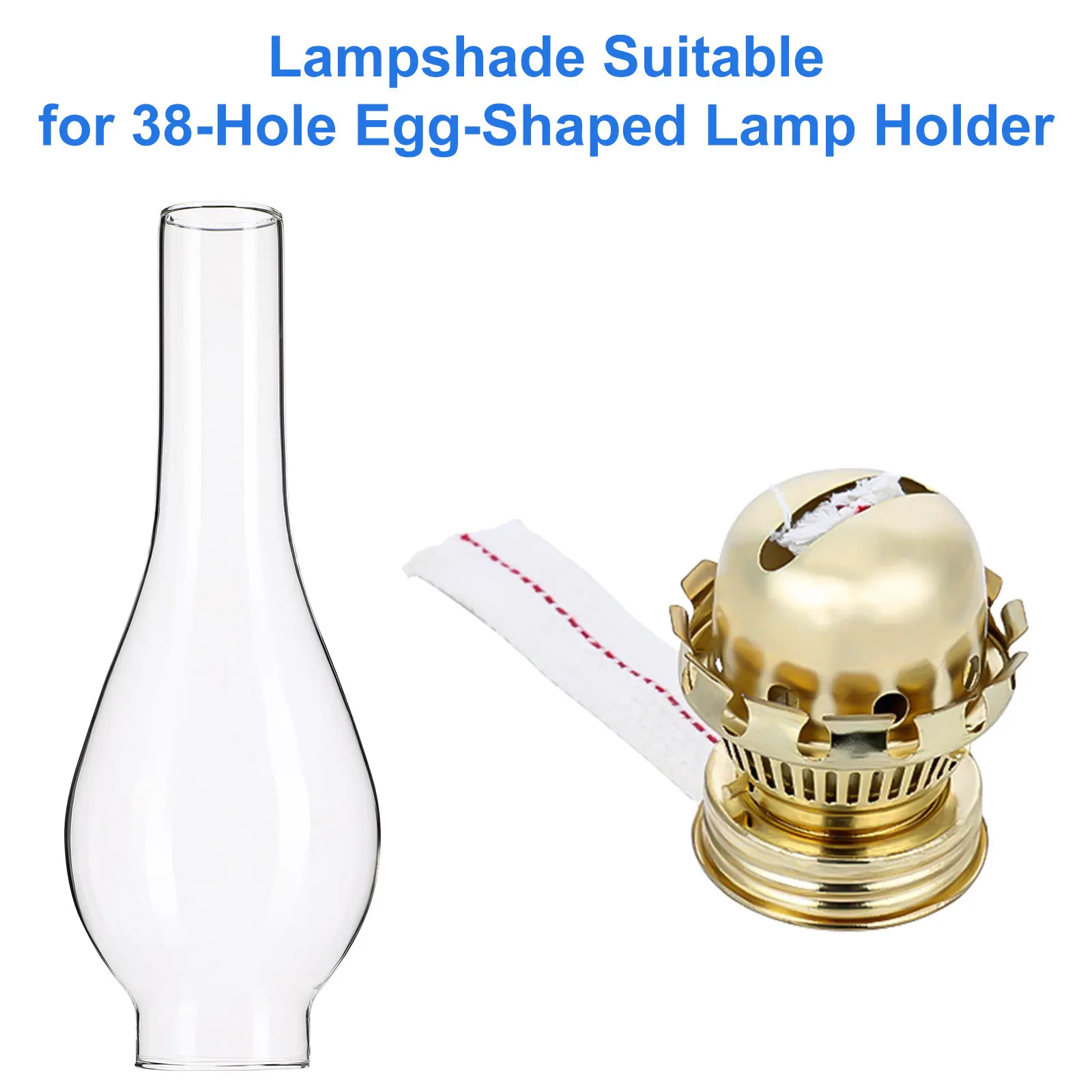 Oil Lamp Glass Lamp Shade Clear Light Chimney High Temperature Resistant Retro Style Windproof Replacement Cover