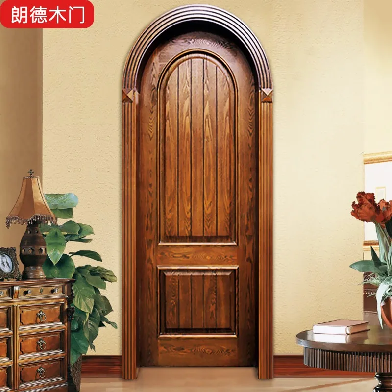 Arch arc antique special-shaped American paint classical Mediterranean style denim flat open pass cover solid wood multi-layer d
