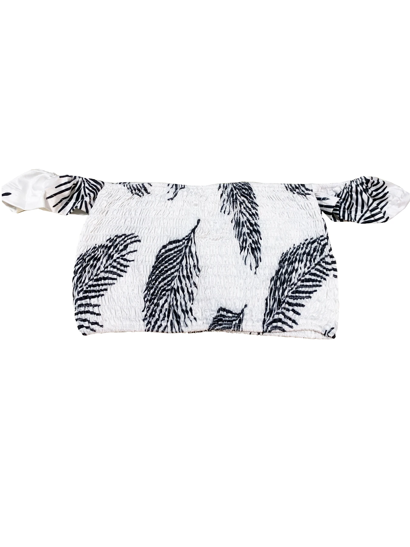 Böhmisches Zweiteiler-Set für Damen: Schulterfreies, elastisches, einfarbiges Top mit Federdruck und hochtailliertem Rock mit Schlitz. – Detail 5