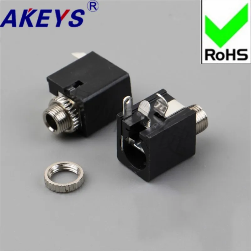 10 pcs PJ-303M headphone interface 3.5 headphone socket 3 pins without fixed foot 3.5MM audio socket base