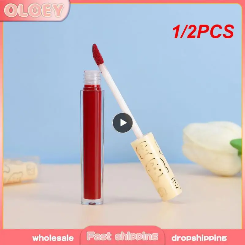 1/2PCS Labial Mucus With A Texture Of Lip Mud Velvet Lip Glaze Shelf Life 3 Years Lip Makeup Lipstick Cosmetics Lightweight And