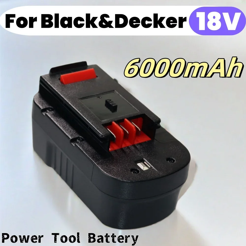 6.0Ah 18V A18 Battery Rechargeable Tools Battery For Black& Decker  HPB18 244760-00 A1718 FS18FL FSB18 Compatible