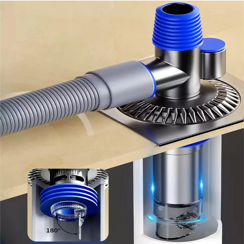 

Washing Machine Drain Tee Balcony Floor Drain Two-In-One Connector Odor Proof And Overflow-Proof Bathroom