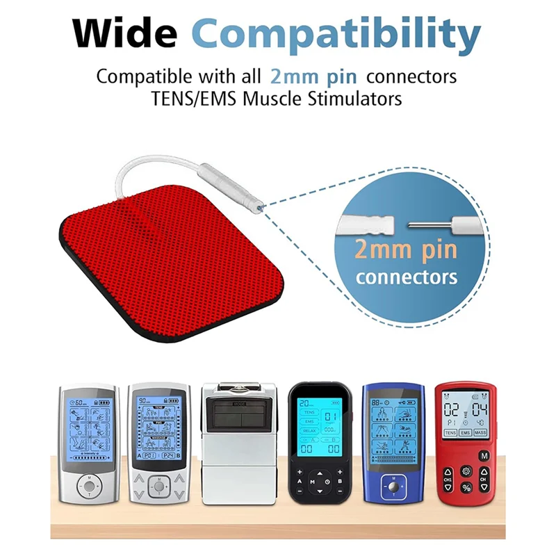 T98C-40PCS Value Pack TENS Unit Replacement Pads, Reusable Latex-Free Electrodes Pads Compatible With TENS Machine
